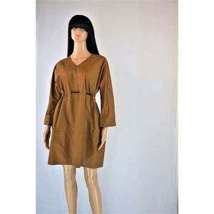 String trim V-Neck shirt dress